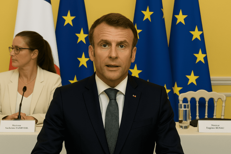 Lire la suite à propos de l’article Emmanuel Macron mobilise l’Europe face aux tarifs douaniers massifs imposés par les États-Unis