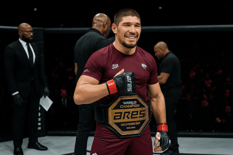 Lire la suite à propos de l’article Ares 30 : Baki devient champion des -77kg après une victoire tactique face à Thiago Lima