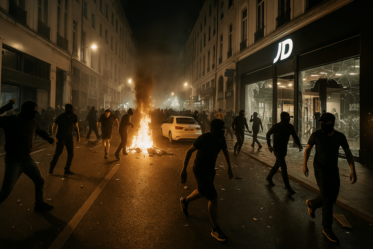 You are currently viewing Émeutes à Lyon après la victoire du PSG : commerces attaqués, violences et un policier blessé