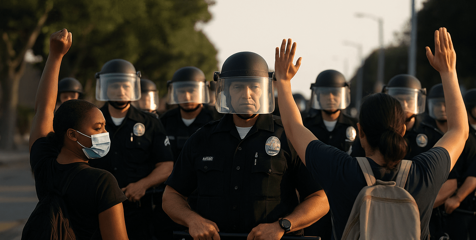 You are currently viewing États-Unis : tensions à Los Angeles après le déploiement controversé de la garde nationale par Donald Trump