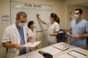 Lire la suite à propos de l’article Mobilisation des soignants : le ministère de la Santé prépare les hôpitaux à une éventuelle guerre de haute intensité