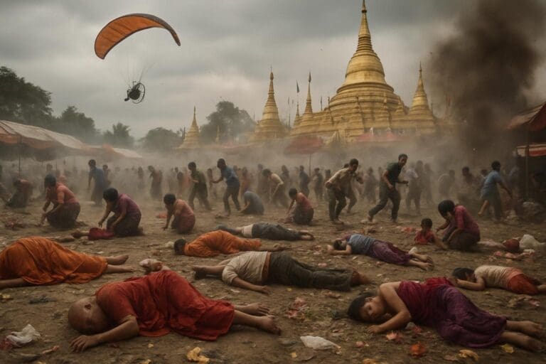 Lire la suite à propos de l’article Birmanie : 32 morts dans le bombardement d’un festival bouddhiste, la junte militaire accusée