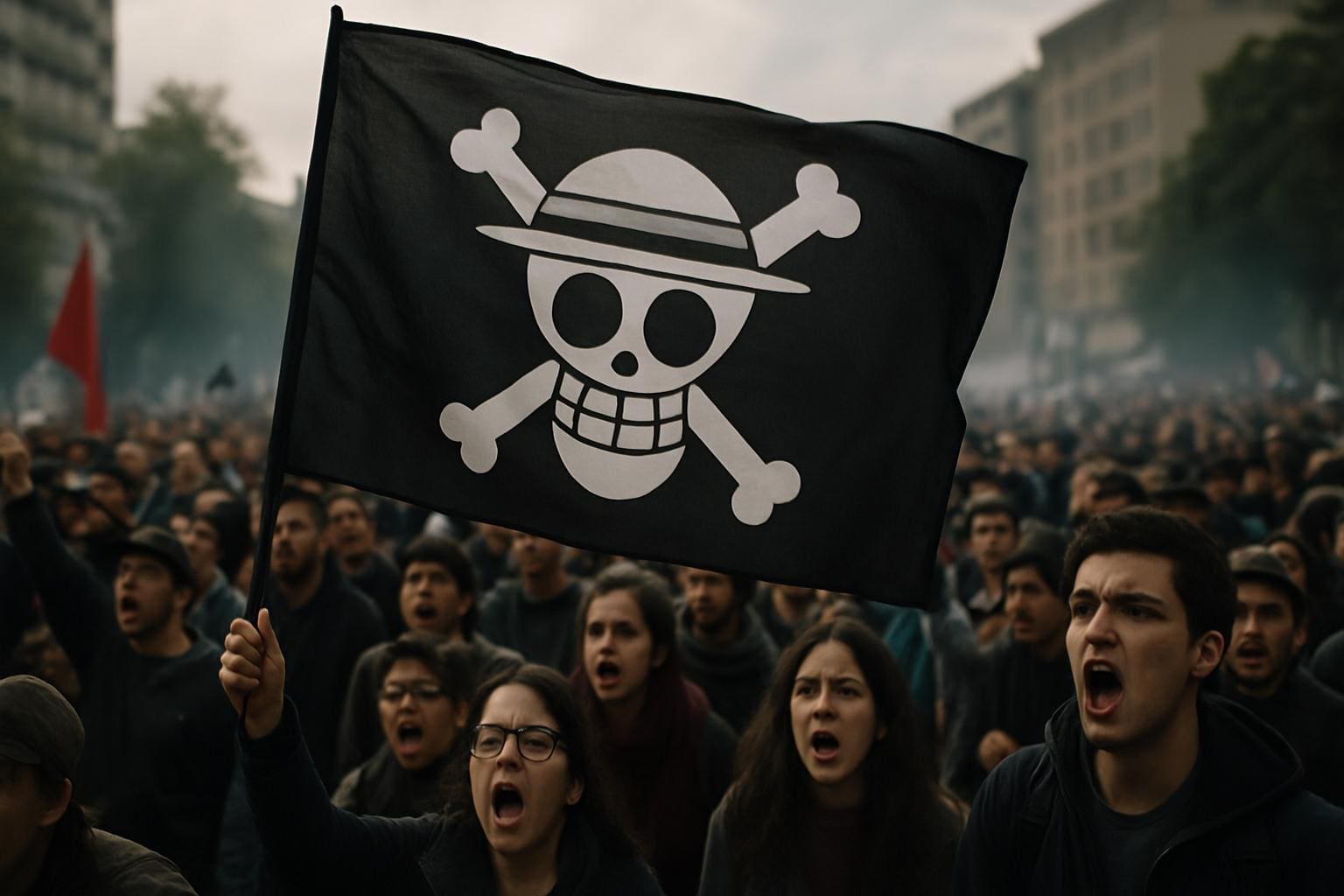 You are currently viewing One Piece : le symbole pirate qui rallie la jeunesse en colère à travers le monde