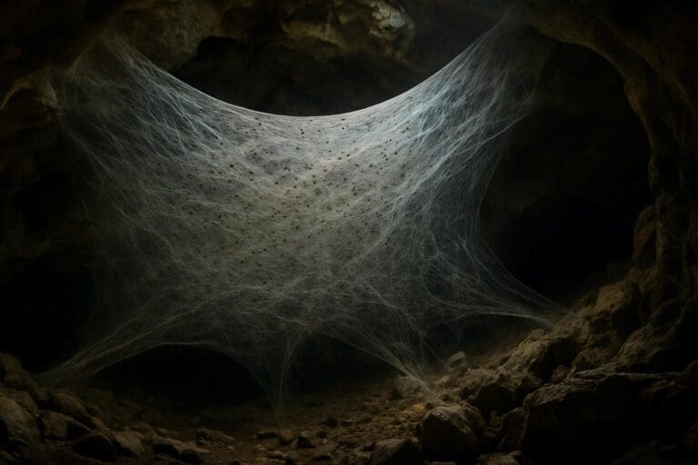 Lire la suite à propos de l’article Toile d’araignée géante : dans le noir total, deux espèces ennemies choisissent la coopération