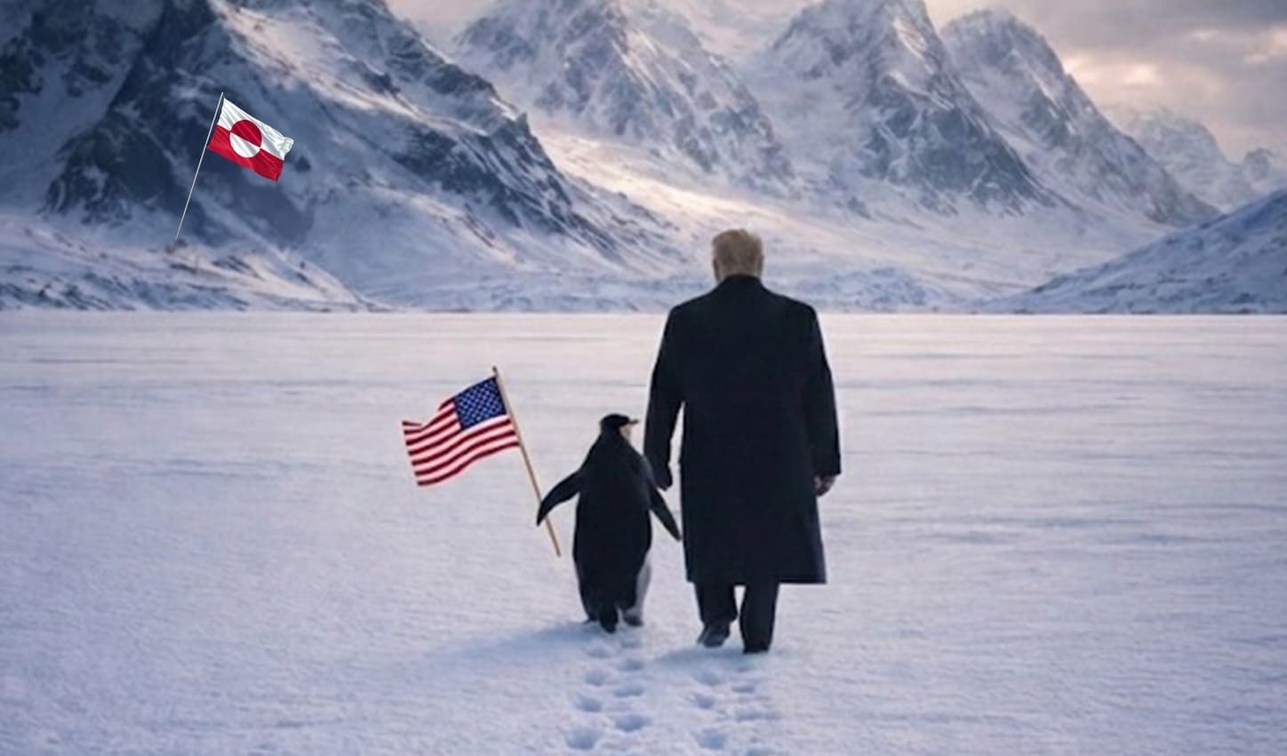 You are currently viewing Groenland : une image générée par IA de Trump avec un manchot fait polémique