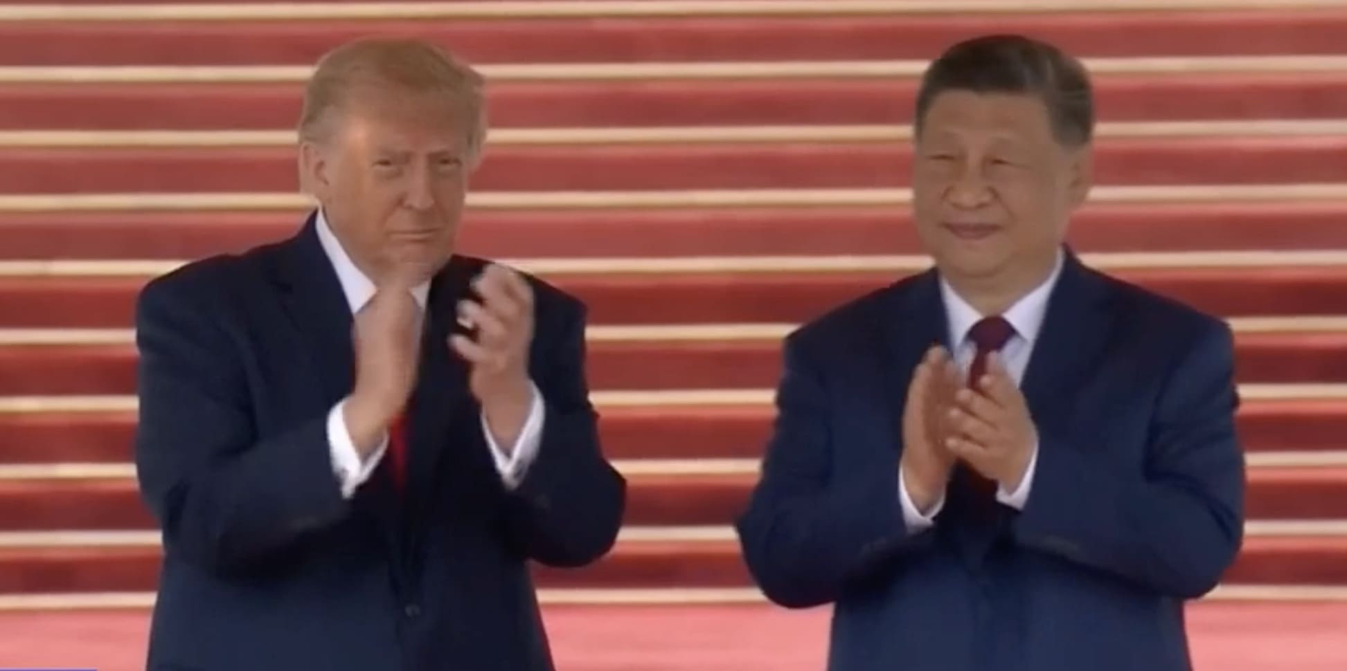 Rencontre entre Xi Jingping et Donald Trump en Chine. Photo : Capture d'écran de TF1 info.