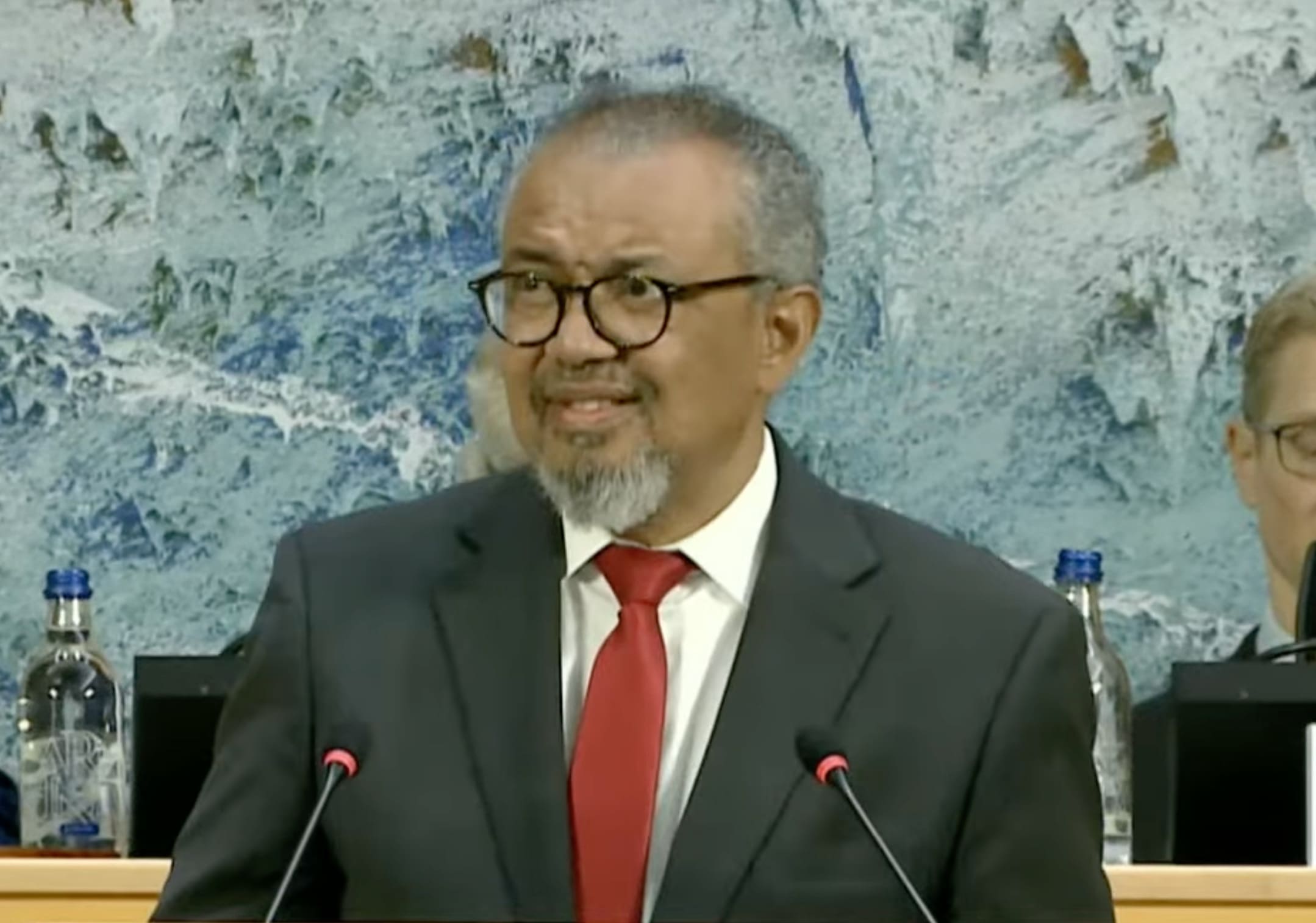 Tedros. Image : capture d'écran chaine Youtube de l'OMS.