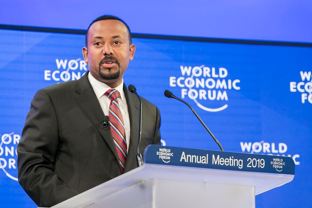 Abiy Ahmed, Premier ministre d'Éthiopie, lors de la réunion annuelle 2019 du Forum économique mondial à Davos, le 23 janvier 2019. Photo : Flickr - World Economic Forum. 