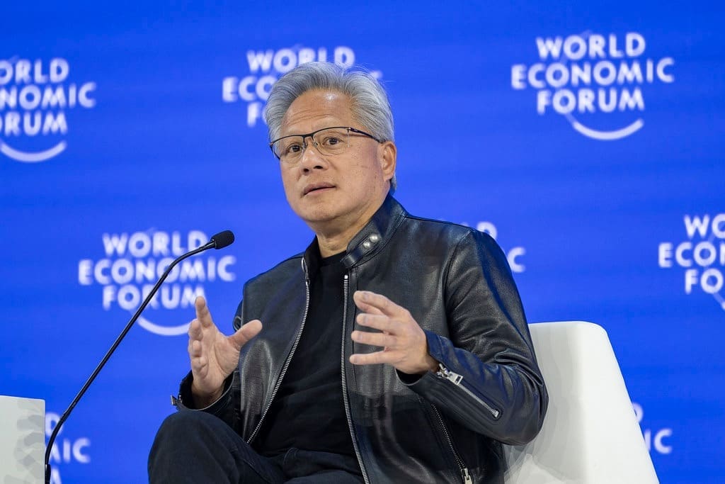 Jensen Huang, président de Nvidia, lors de la réunion annuelle 2026 du Forum économique mondial à Davos-Klosters. Photo : Flickr.