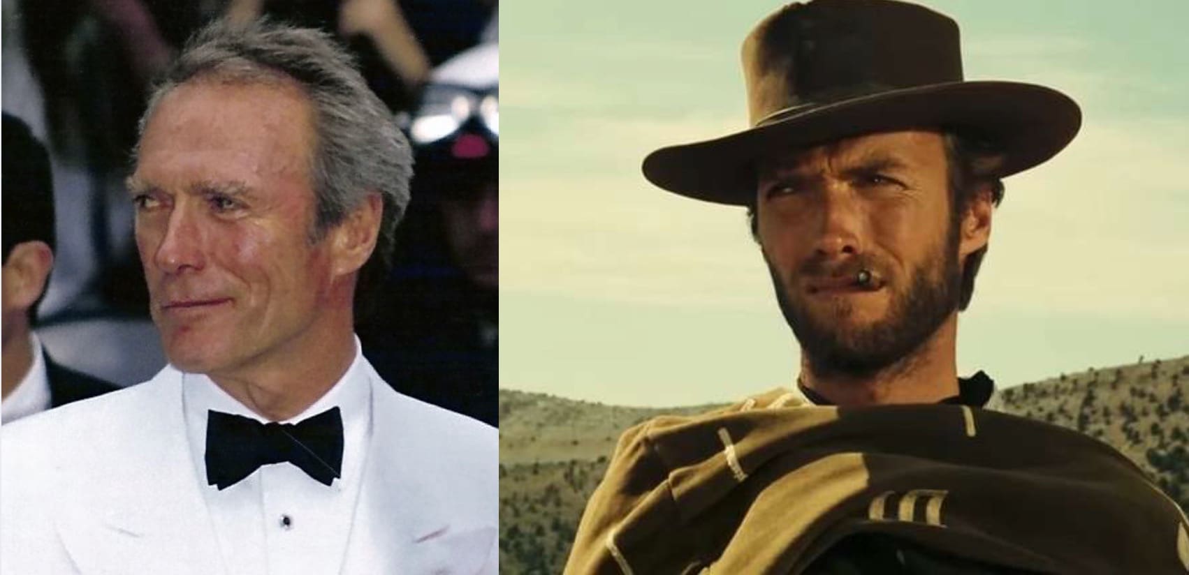 Clint Eastwood. Photo : Montage Canva - Picryl et Wikimédia.
